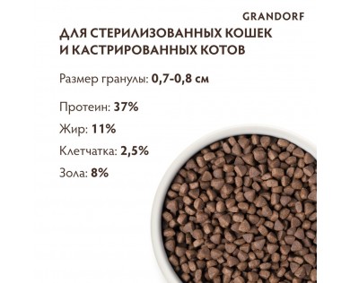 GRANDORF Adult Steril Turkey индейка для взрослых стерилизованных или пожилых кошек - 4